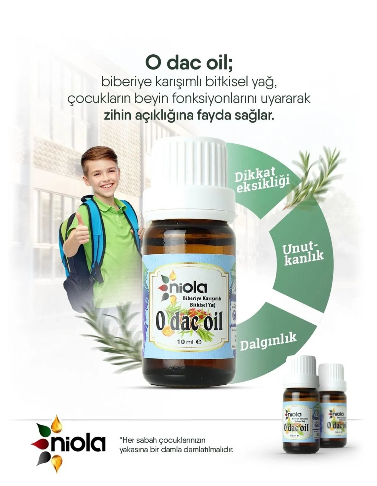 Niola O Dac Oil 10 ml Biberiye Karışımlı Bitkisel Yağ